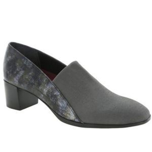 Munro Billee Grey Lizard Leather/Grey Fabric Heels Pumps‎ Shoes M310878 Size 9½